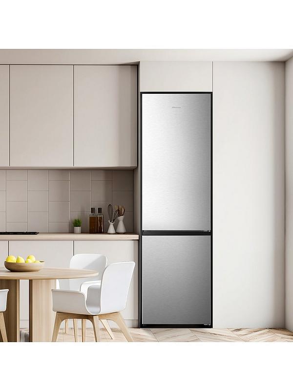 Hisense RB440N4ACA 60cm Wide, Total No Frost, A Rating, Freestanding Fridge Freezer - Stainless Steel - Image 3